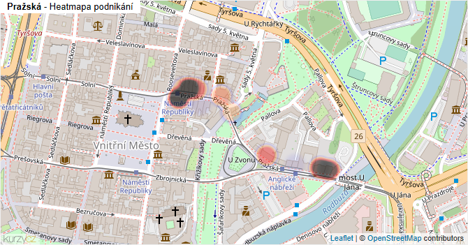 Pražská - mapa podnikání