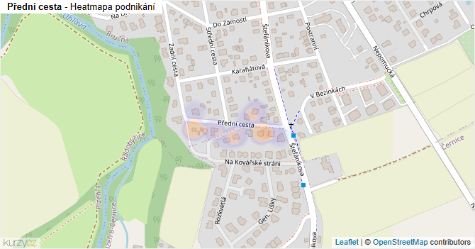Přední cesta - mapa podnikání