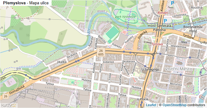 Přemyslova - mapa ulice