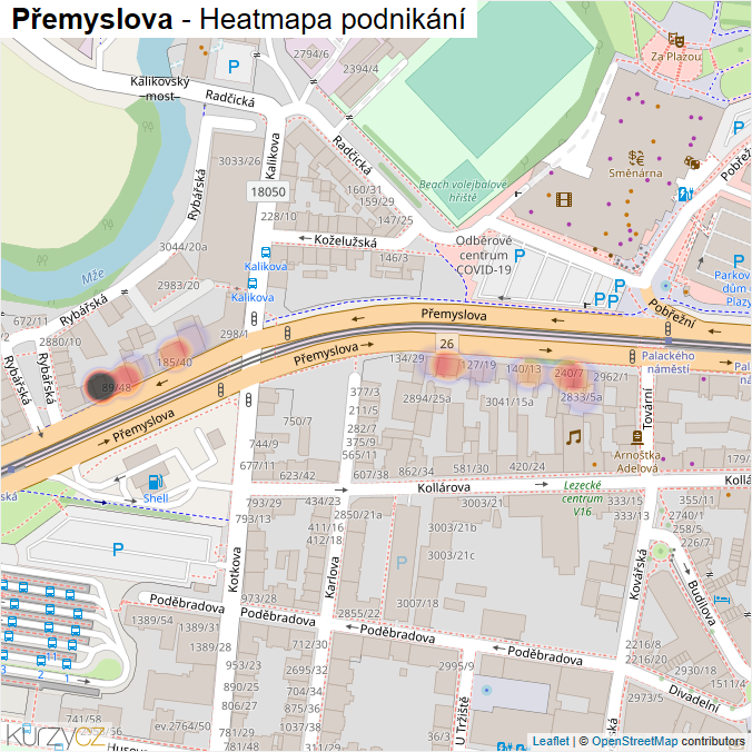 Mapa Přemyslova - Firmy v ulici.