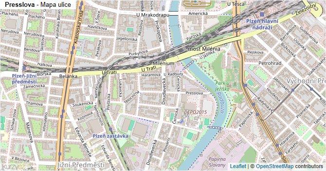 Presslova - mapa ulice