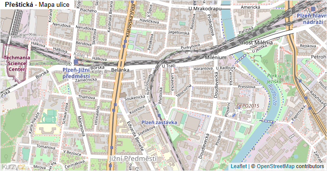 Přeštická - mapa ulice