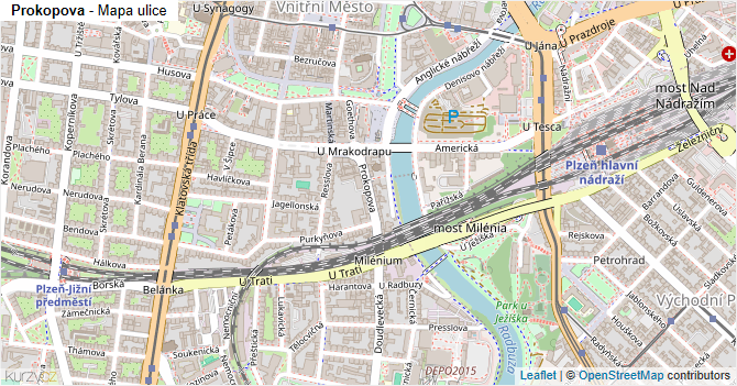 Prokopova - mapa ulice