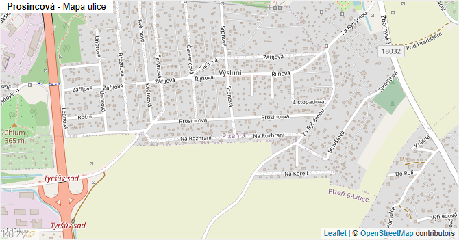 Prosincová - mapa ulice
