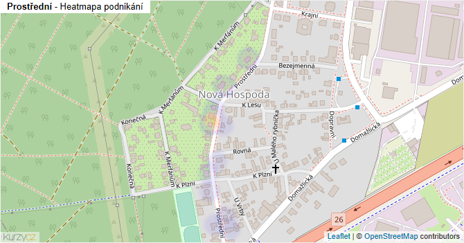 Prostřední - mapa podnikání