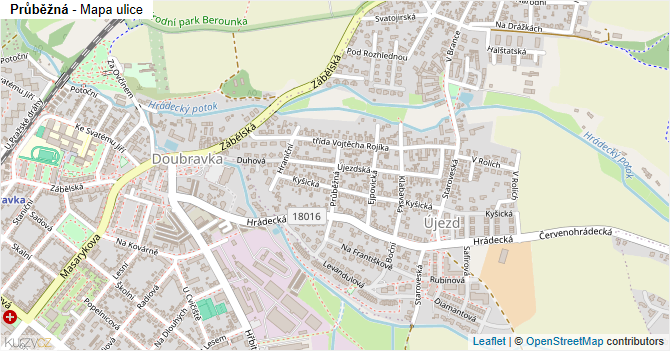 Průběžná - mapa ulice