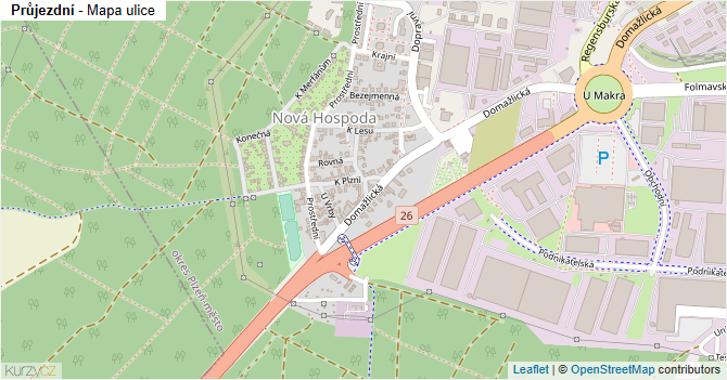 Průjezdní - mapa ulice