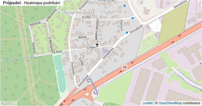 Průjezdní - mapa podnikání