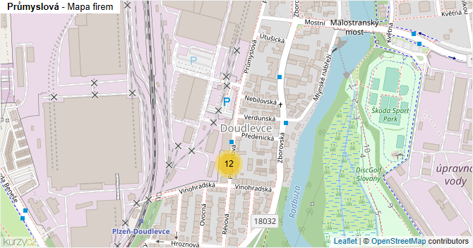 Průmyslová - mapa firem