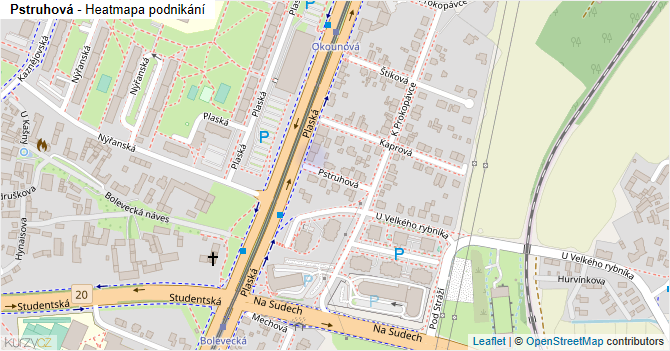 Pstruhová - mapa podnikání