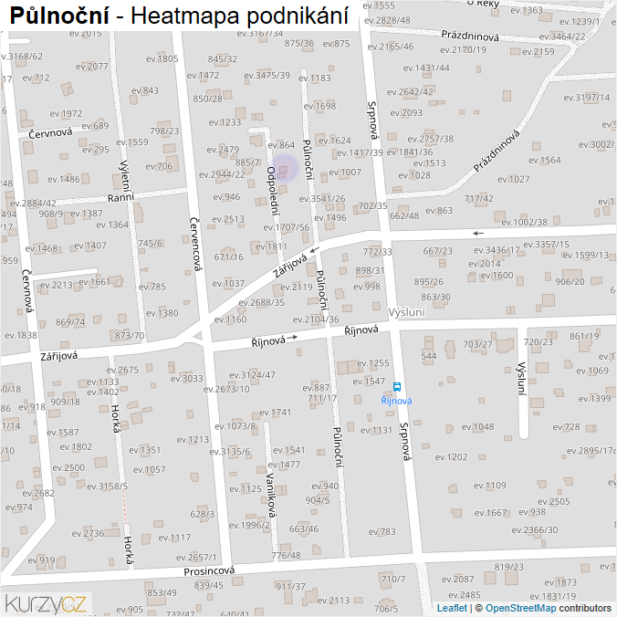 Mapa Půlnoční - Firmy v ulici.