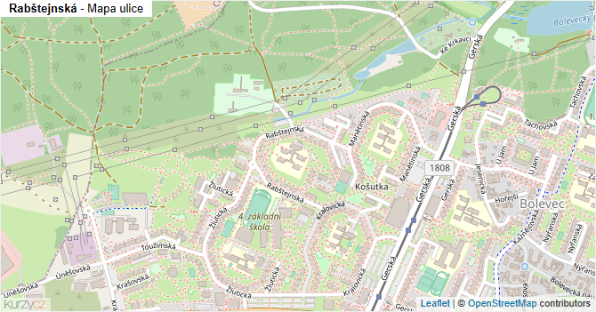 Rabštejnská - mapa ulice