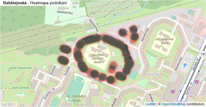 Rabštejnská - mapa podnikání