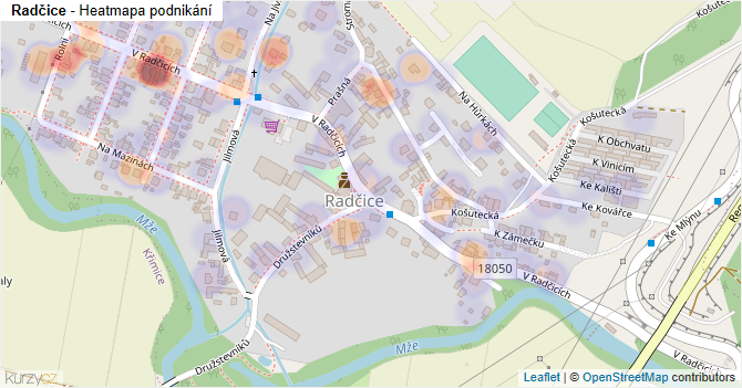 Radčice - mapa podnikání