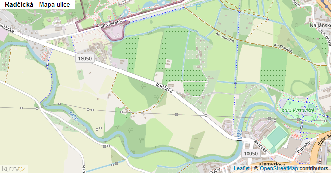 Radčická - mapa ulice
