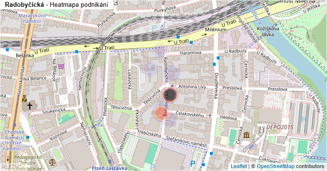 Radobyčická - mapa podnikání
