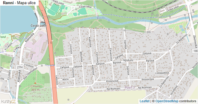 Ranní - mapa ulice