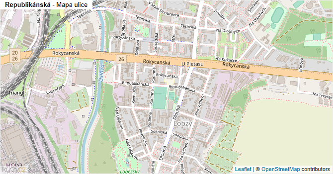Republikánská - mapa ulice