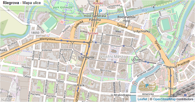 Riegrova - mapa ulice