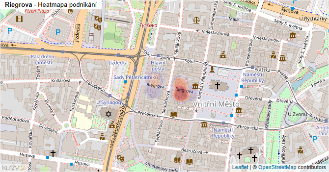 Riegrova - mapa podnikání
