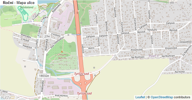 Roční - mapa ulice