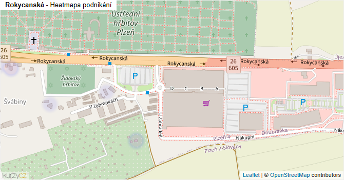 Rokycanská - mapa podnikání