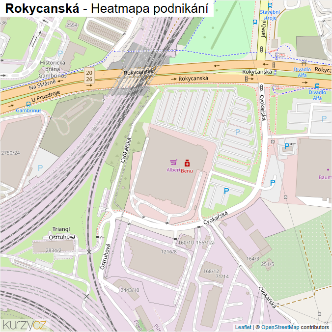 Mapa Rokycanská - Firmy v ulici.
