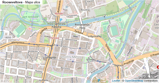 Rooseveltova - mapa ulice