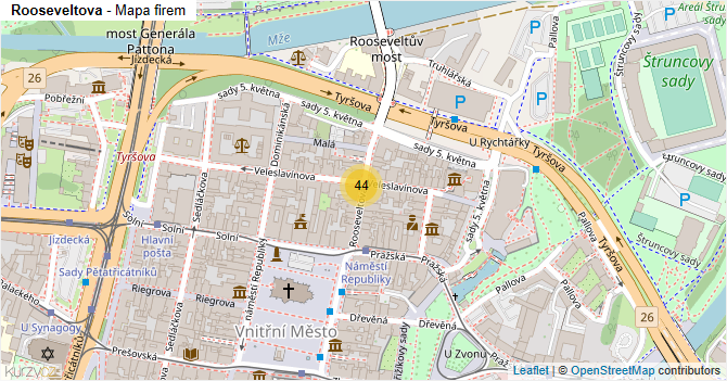 Rooseveltova - mapa firem