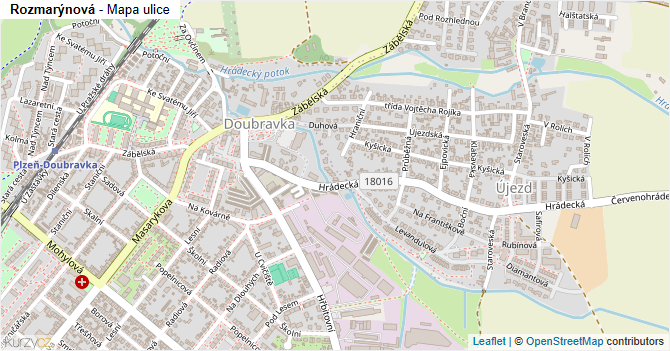 Rozmarýnová - mapa ulice