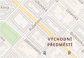 Rubešova v obci Plzeň - mapa ulice
