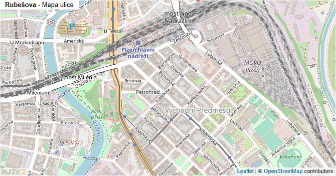 Rubešova - mapa ulice