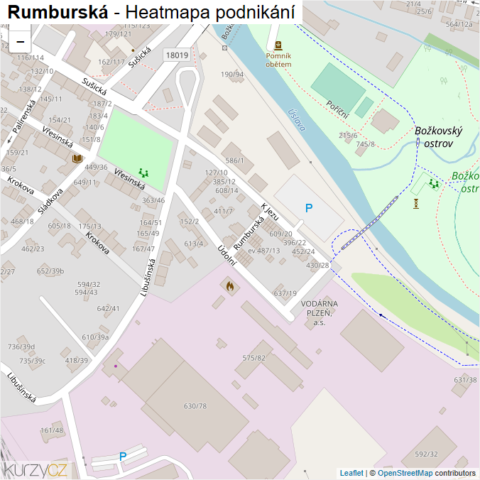 Mapa Rumburská - Firmy v ulici.