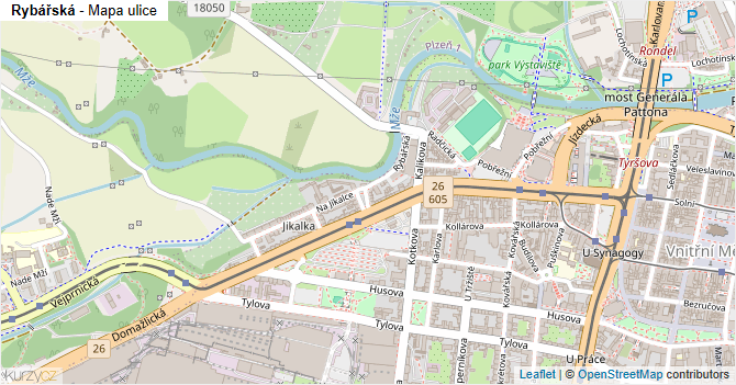 Rybářská - mapa ulice