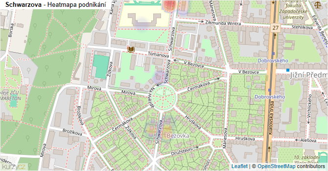 Schwarzova - mapa podnikání