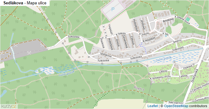 Sedlákova - mapa ulice