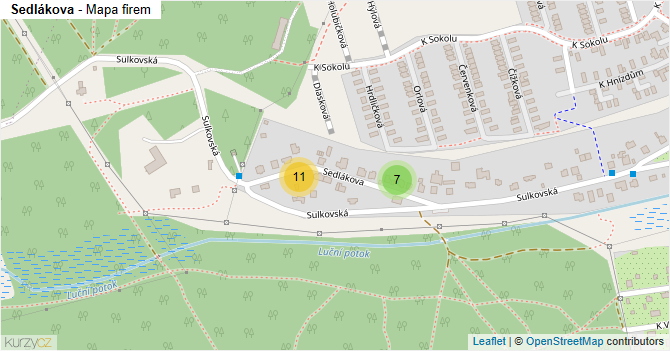Sedlákova - mapa firem