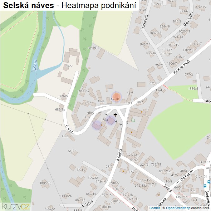 Mapa Selská náves - Firmy v ulici.