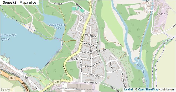 Senecká - mapa ulice