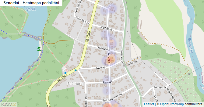 Senecká - mapa podnikání