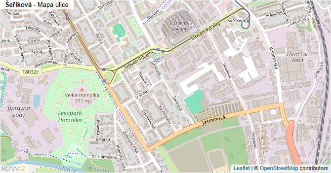 Šeříková - mapa ulice
