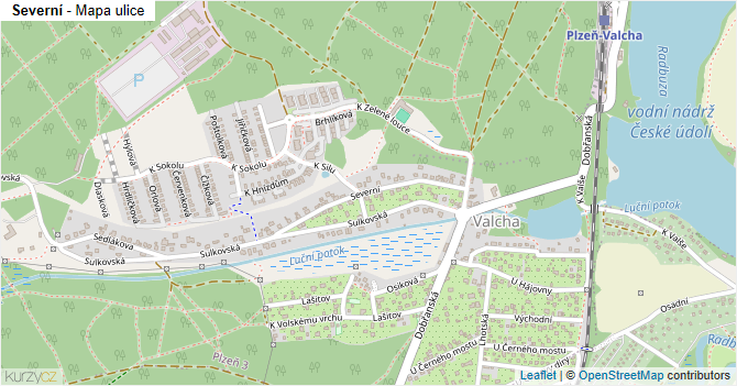 Severní - mapa ulice