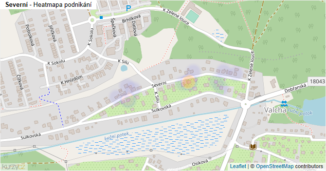Severní - mapa podnikání
