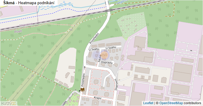 Šikmá - mapa podnikání