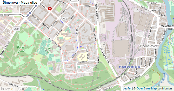 Šimerova - mapa ulice