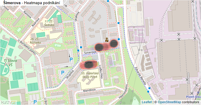 Šimerova - mapa podnikání