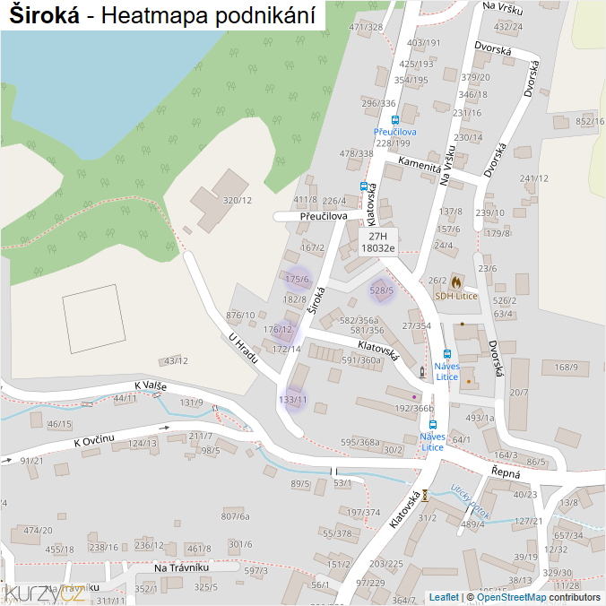 Mapa Široká - Firmy v ulici.