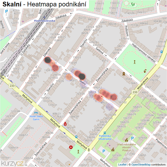 Mapa Skalní - Firmy v ulici.
