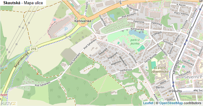 Skautská - mapa ulice