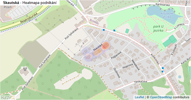 Skautská - mapa podnikání